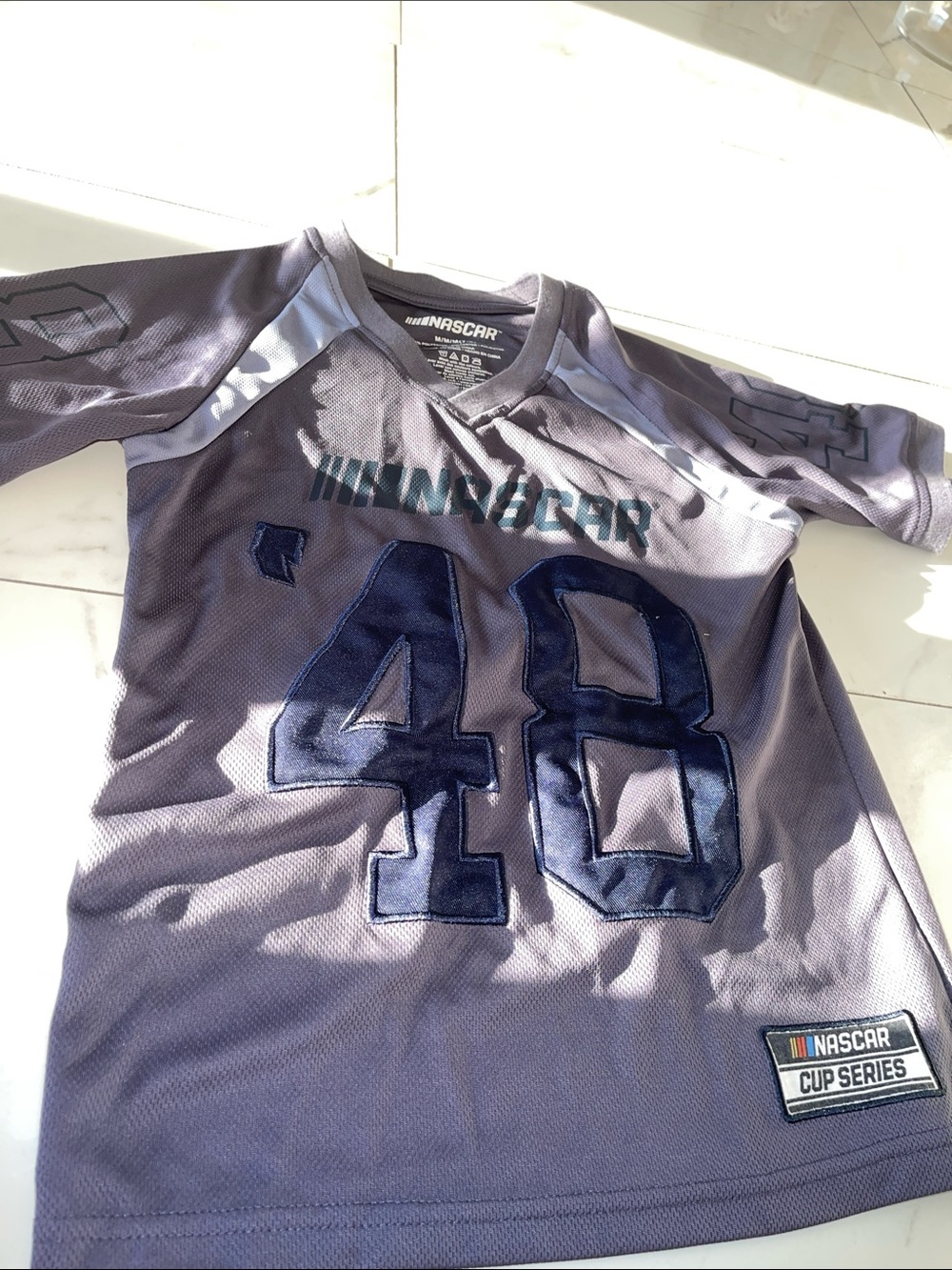 Nascar Kids Gray and Navy ’48 Racing Jersey
